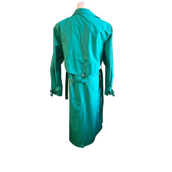 Vintage‎ London Fog PRISTINE Belted Trench Coat Women Size 10 Petite Green - Picture 2 of 11